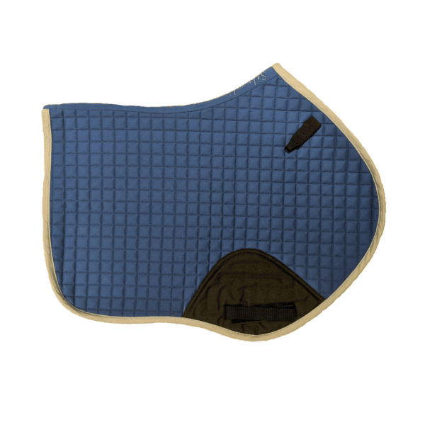 all-purpose saddle pad dark blue with light blue trim