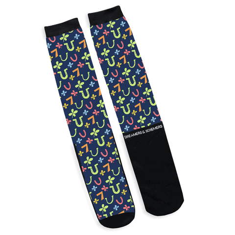 Dreamers and schemers lucky boot socks