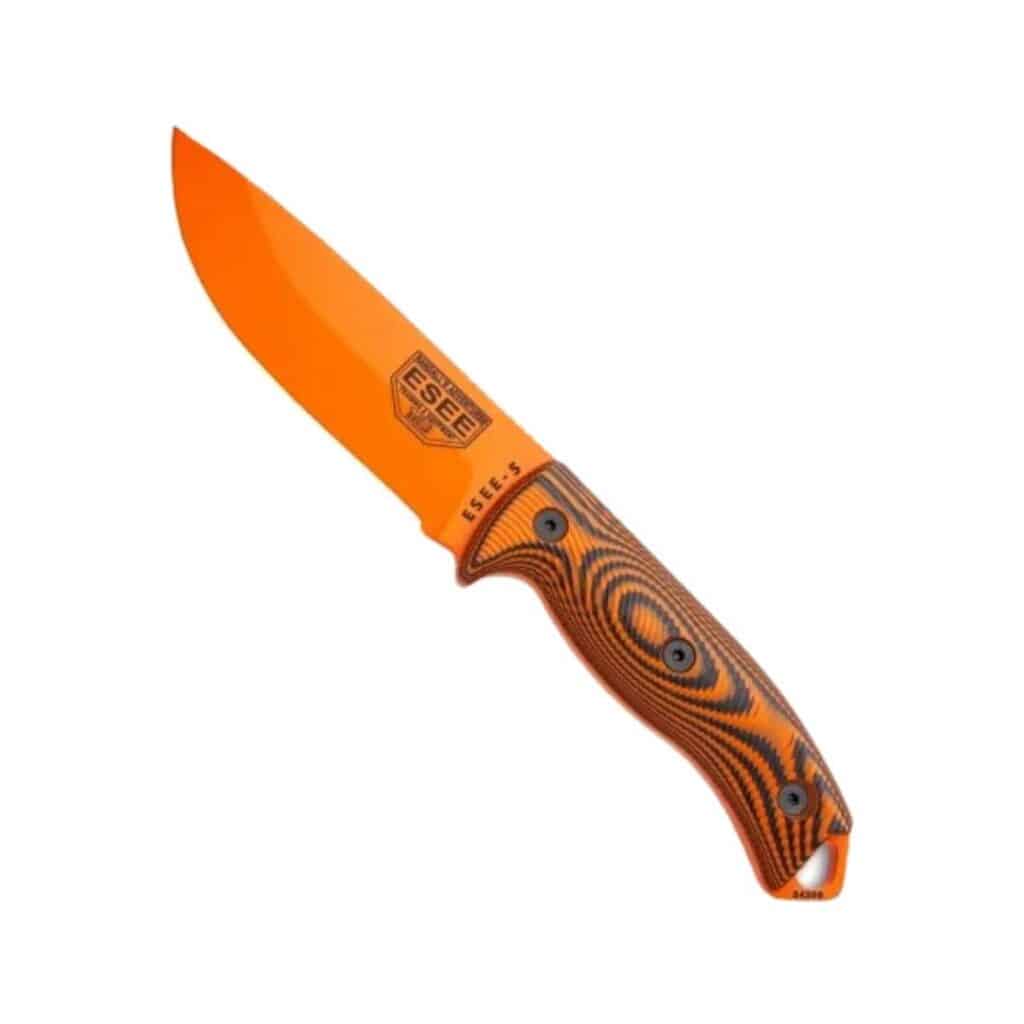 ESEE -5 orange survival knife for equestrians